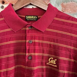 VTG 80s Cal Berkeley Golden Bears Sahara Polo Shirt L 22x29